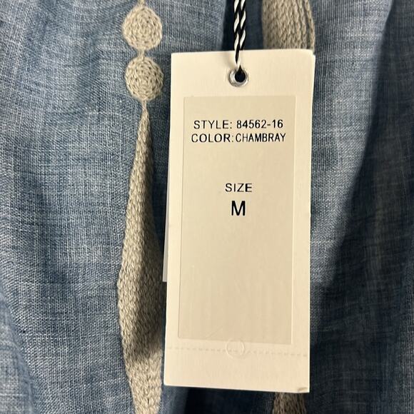 NWT Kaktus Blue Ruffle Off The Shoulder Top Cotton Boho Indie Womens Size M - Picture 5 of 7